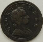 HALFPENCE 1724  GEORGE I SCARCE NVF