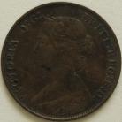 HALFPENCE 1861  VICTORIA NO SIG F282 GVF