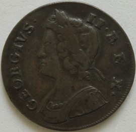 HALFPENCE 1738  GEORGE II  NVF