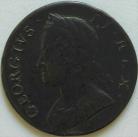 HALFPENCE 1748  GEORGE II GF/F