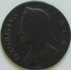 HALFPENCE 1748  GEORGE II  GF/F