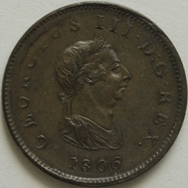 HALFPENCE 1806  GEORGE III 3 BERRIES GEF