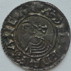 ANGLO SAXON-LATE PERIOD 978 -1016 AETHELRED II PENNY SMALL CROSS GODA ON LYDFORD RARE  GVF
