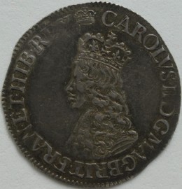 CHARLES II 1660 -1662 CHARLES II SIXPENCE 1ST ISSUE CROWNED BUST WITHOUT INNER CIRCLES MM CROWN  NEF