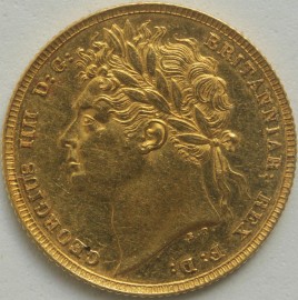 SOVEREIGNS 1825  GEORGE IV GEORGE IV LAURATE HEAD RARE NUNC LUS