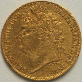 HALF SOVEREIGNS 1824  GEORGE IV GEORGE IV GF