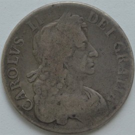 CROWNS 1681  CHARLES II 3RD BUST TERTIO POOR DATE F/NF