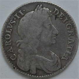 HALF CROWNS 1677  CHARLES II 4TH BUST NONO GF