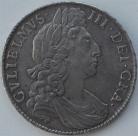 HALF CROWNS 1697  WILLIAM III 1ST BUST LARGE SHIELDS ORDINARY HARP NONO ESC 1021 NEF