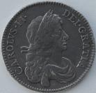 HALF CROWNS 1670  CHARLES II 3RD BUST V SECUNDO GVF