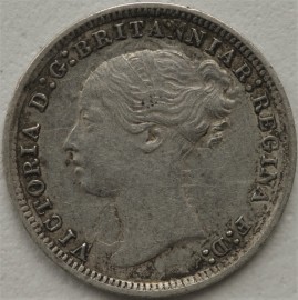 THREEPENCES SILVER 1873  VICTORIA  GVF