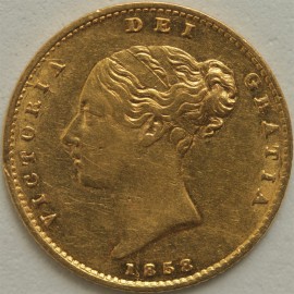 HALF SOVEREIGNS 1858  VICTORIA 2ND BUST SCARCE GVF