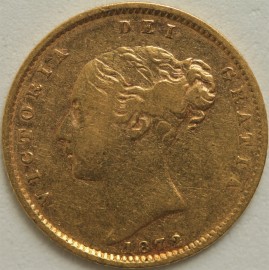 HALF SOVEREIGNS 1872  VICTORIA DIE NUMBER 79 NVF