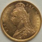 HALF SOVEREIGNS 1892  VICTORIA JUBILEE HEAD NO JEB LOW SHIELD  UNC LUS