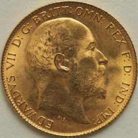 HALF SOVEREIGNS 1910  EDWARD VII LONDON BU