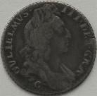 SIXPENCES 1696 C WILLIAM III CHESTER 1ST BUST LARGE CROWNS ESC 1268/1536 GF