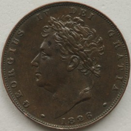 FARTHINGS 1826  GEORGE IV 2ND HEAD GVF