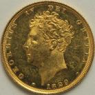 SOVEREIGNS 1829  GEORGE IV GEORGE IV BARE HEAD PROOF LIKE FIELDS GEF