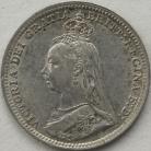 THREEPENCES SILVER 1890  VICTORIA GEF