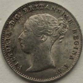 THREEPENCES SILVER 1859  VICTORIA TYPE A1 GEF