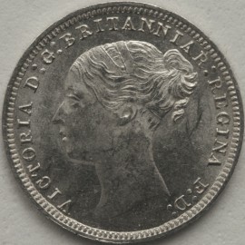 THREEPENCES SILVER 1878  VICTORIA  BU