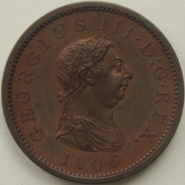 PENNIES 1806  GEORGE III SOHO' PROOF IN BRONZED COPPER BMC 1328 RARE  FDC