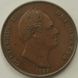 PENNIES 1837  WILLIAM IV EXTREMELY RARE  GVF