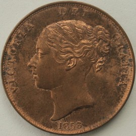 PENNIES 1858  VICTORIA NO WW UNC LUS 