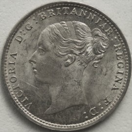 THREEPENCES SILVER 1883  VICTORIA  BU