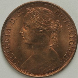 PENNIES 1889  VICTORIA F128 14 LEAVES SUPERB BU