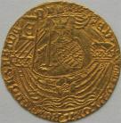 HAMMERED GOLD 1464 -1470 Edward IV  RYAL ROSE NOBLE LIGHT COINAGE LONDON MINT SMALL TREFOILS IN SPANDRELS MM CROWN VF