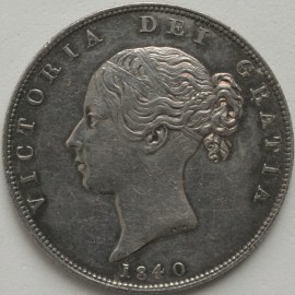 HALF CROWNS 1840  VICTORIA RARE EF/GEF