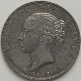 HALF CROWNS 1843  VICTORIA RARE NEF