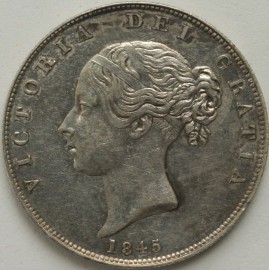 HALF CROWNS 1845  VICTORIA  EF/GEF