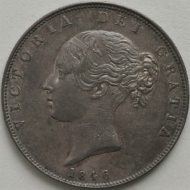 HALF CROWNS 1846  VICTORIA SCARCE GEF 