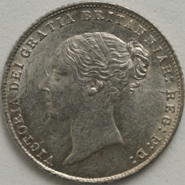 SIXPENCES 1865  VICTORIA DIE NO 15 UNC LUS