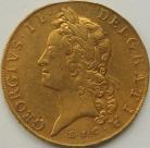 FIVE GUINEAS 1729  GEORGE II GEORGE II YOUNG LAUREATE HEAD EAST INDIA COMPANY S3664 GVF