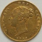 HALF SOVEREIGNS 1859  VICTORIA 2ND BUST NVF