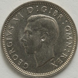 SIXPENCES 1937  GEORGE VI  UNC LUS