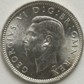 SIXPENCES 1943  GEORGE VI  BU