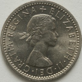 SIXPENCES 1955  ELIZABETH II  BU