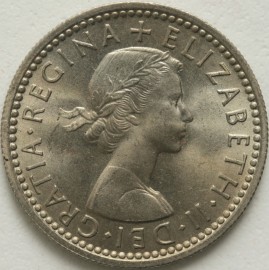 SIXPENCES 1959  ELIZABETH II  BU