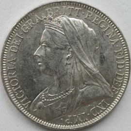 FLORINS 1893  VICTORIA VEILED HEAD PROOF  BU