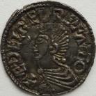 ANGLO SAXON-LATE PERIOD 978 -1016 AETHELRED II PENNY LONG CROSS TYPE BARE HEADED BUST HUNTINGDON OSGUT MO HUNT SCARCE SUPERB PORTRAIT EF