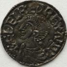 ANGLO SAXON-LATE PERIOD 978 -1016 AETHELRED II PENNY. Long Cross Type. Bare Headed Bust. Heawulf on London. GVF
