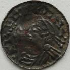 ANGLO SAXON-LATE PERIOD 1016 -1035 CNUT PENNY LINCOLN MINT SCARCE SPEARTINC ON LII GVF