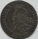 CHARLES I 1643 -1644 CHARLES I SIXPENCE YORK MINT BUST IN SCALLOPED LACE COLLAR REV. CROWNED OVAL SHIELD MM LION GVF