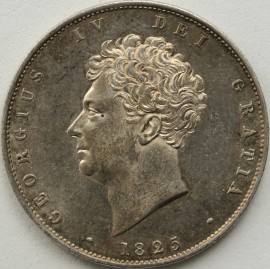 HALF CROWNS 1825  GEORGE IV 2ND HEAD 3RD REVERSE NUNC LUS