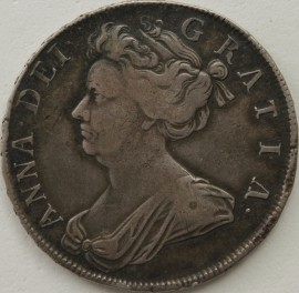 HALF CROWNS 1706  ANNE ROSES AND PLUMES NVF