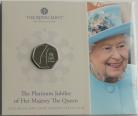 FIFTY PENCE 2022  ELIZABETH II THE PLATINUM JUBILEE OF HER MAJESTY THE QUEEN PACK JOHN BERGDAHL REVERSE BU